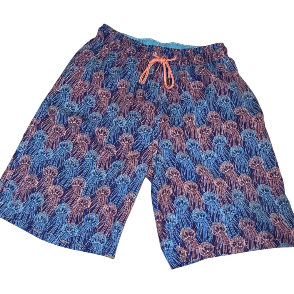 Peter Millar Seaside Swim Trunks Mens Small Jellyfish Lined Drawstring Shorts